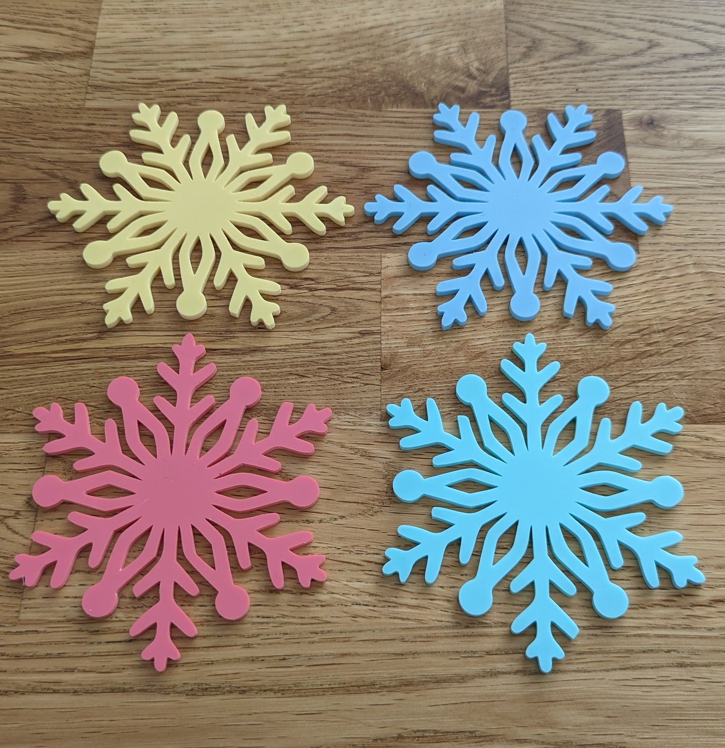 Snowflake Coaster Set Pastel  (4 Pack)